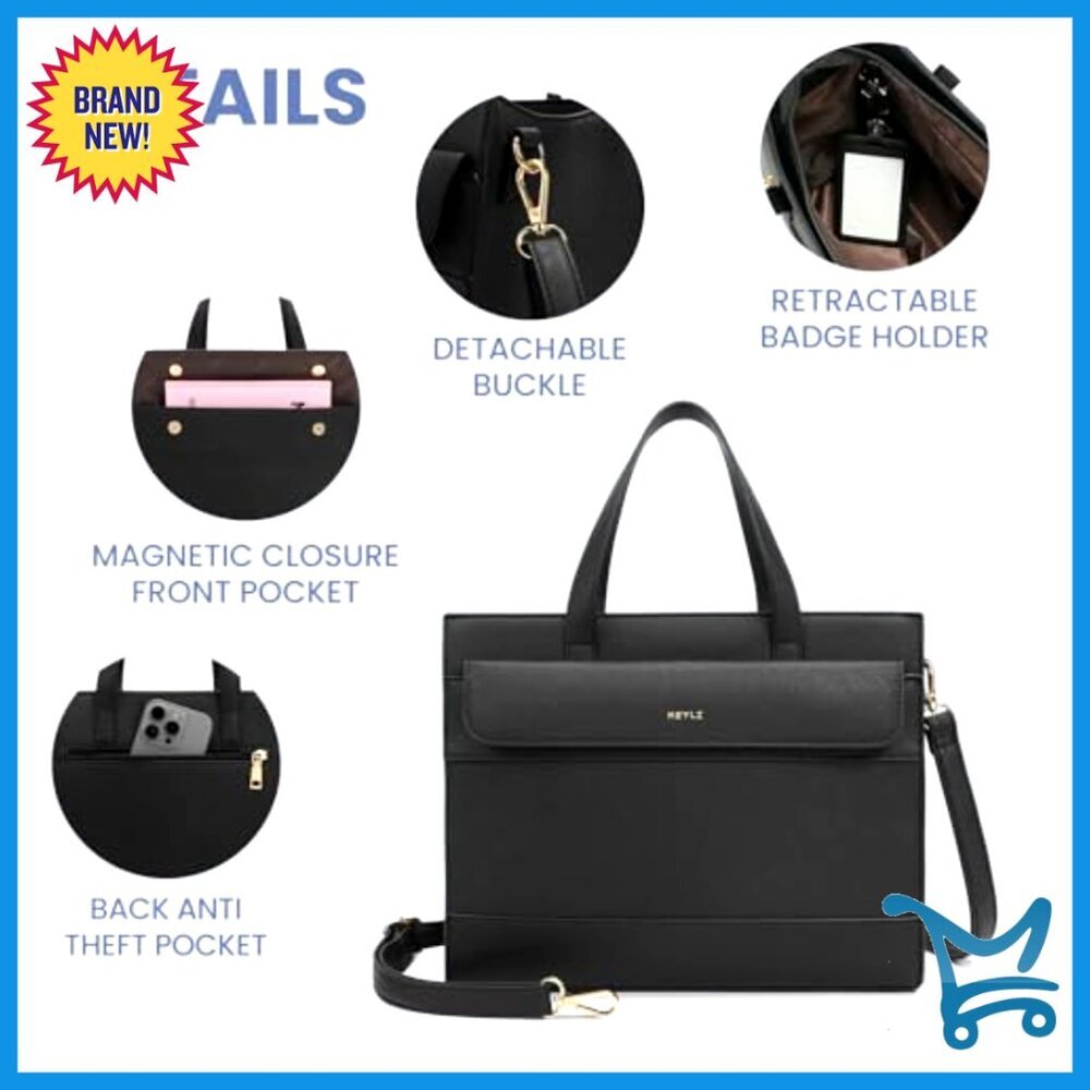 Vegan Leather Tote Bag Set with Wristlet, Adjustable Strap, Large Capacity - Picture 6 of 7